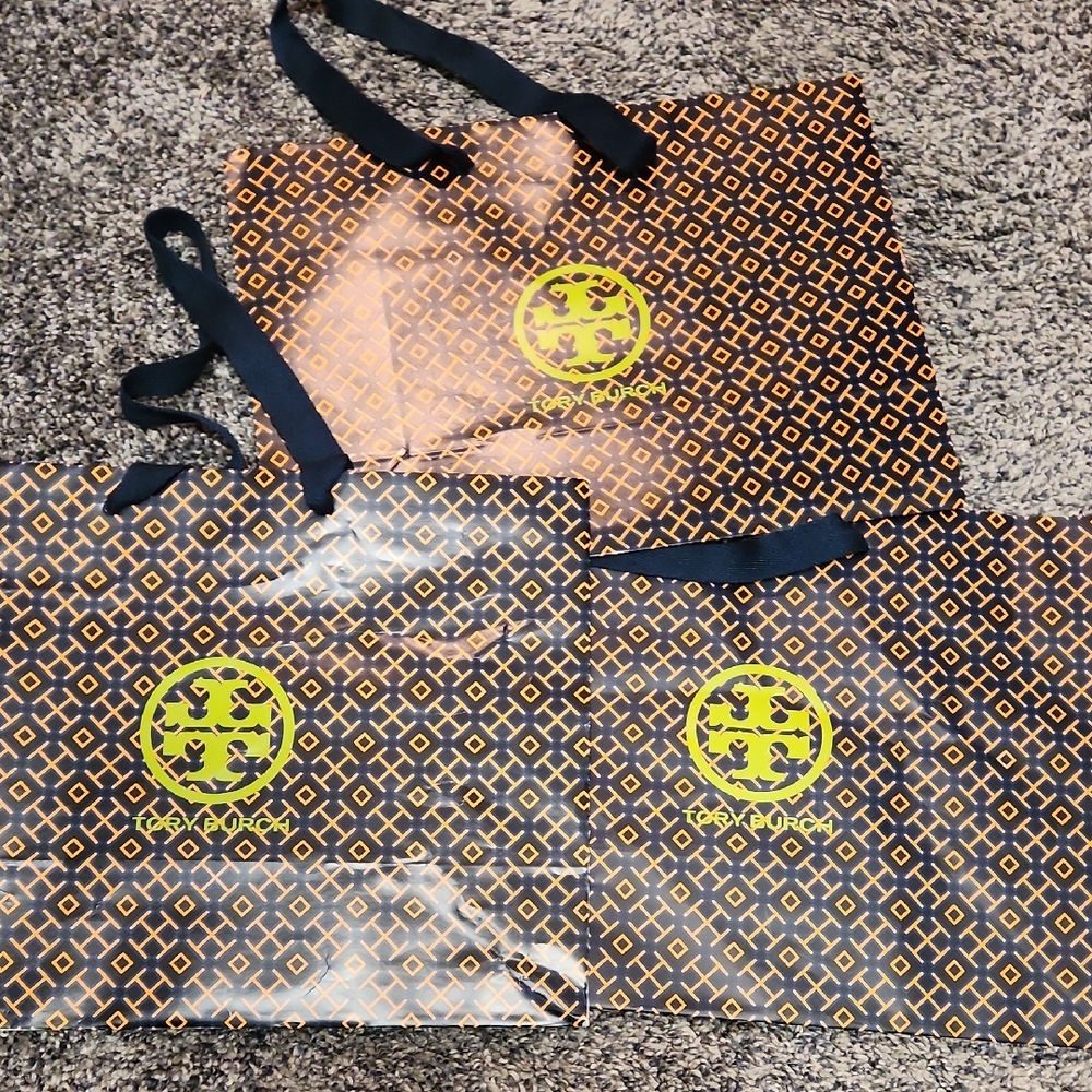 Tory Burch Black and Gold Geometric Tote